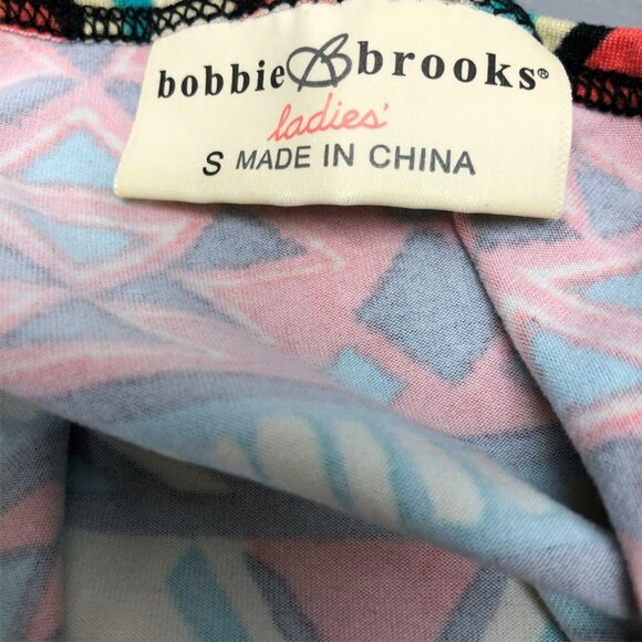 Bobbie Brooks Dress Juniors Women Small Stretch Short Sleeve Mini Pink Aqua Blue - Picture 8 of 9